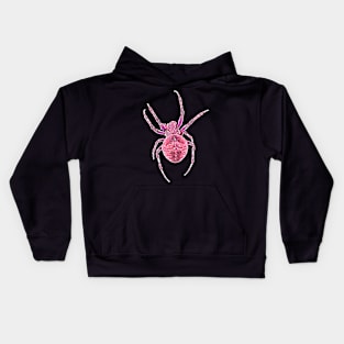 Pink Spider Orb-Weaver Watercolor Style Kids Hoodie